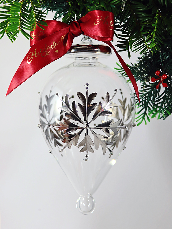 Snowflake Dot Ornament (XL) ~ Silver Cone - Artifactually